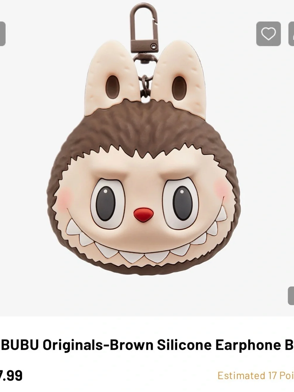 Pop Mart LABUBU Originals-Brown Silicone Earphone Bag